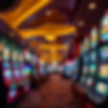 A vibrant casino floor showcasing various slot machines