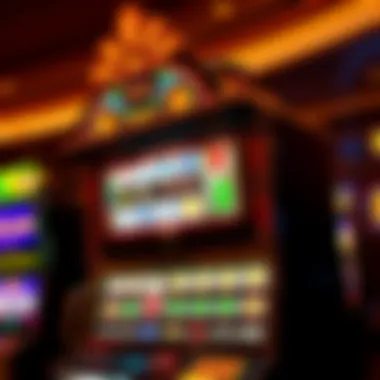 An intricate slot machine display illuminated at MGM Vegas