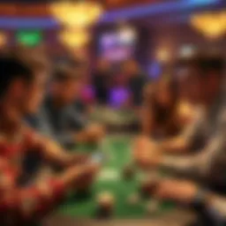 A group of friends engaged in mobile poker