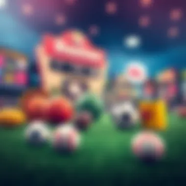 Conceptual Overview of Mobile Sports Betting A conceptual illustration of mobile sports betting in Illinois showcasing various sports icons.