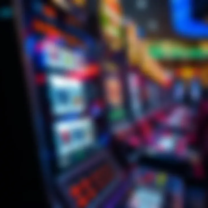 A close-up of a modern slot machine interface