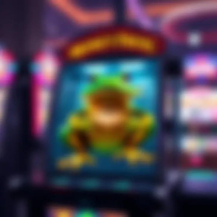 A conceptual diagram explaining the technology behind the Money Frog slot machine and its mechanics