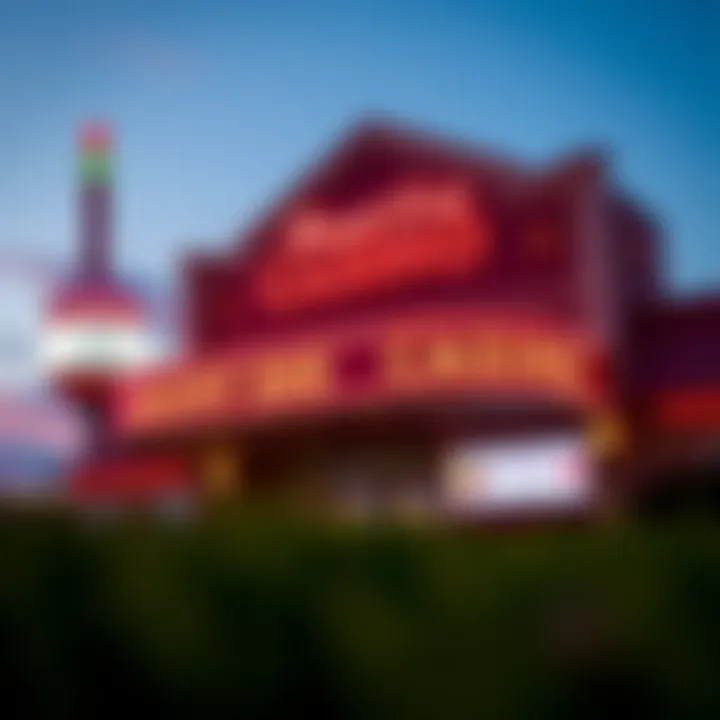 Exterior view of Mount Erie Casino with vibrant signage
