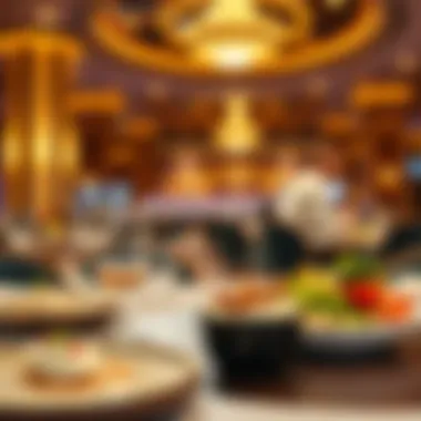 Luxurious dining setting with gourmet meals