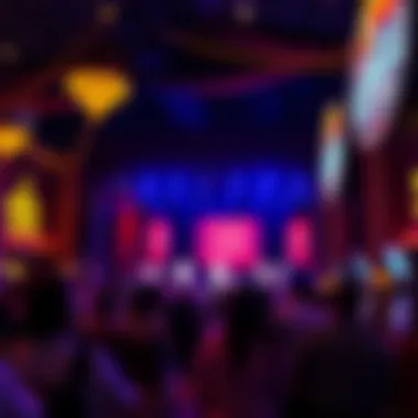 Vibrant live entertainment stage with performers