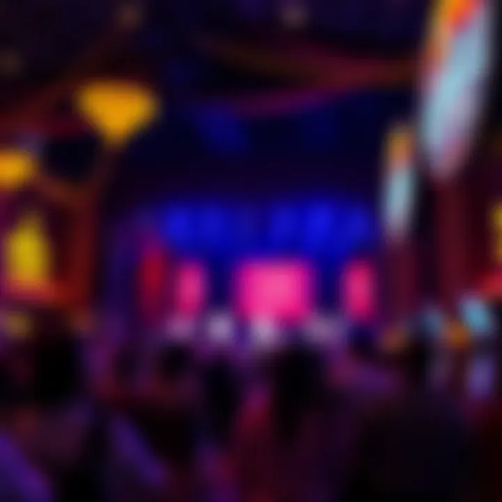 Vibrant live entertainment stage with performers