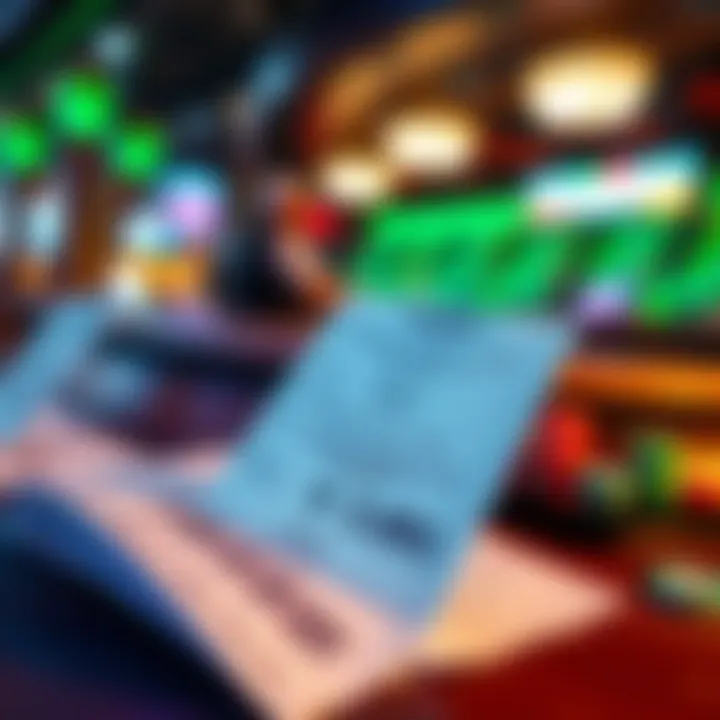 Close-up of betting tickets on a table