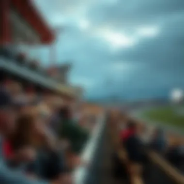 Spectators cheering in the grandstand