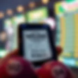 Digital lottery ticket on a smartphone screen