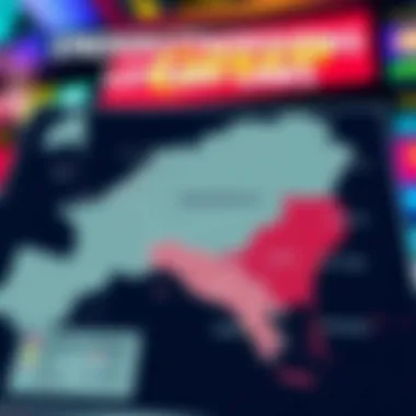 Map highlighting legal jurisdictions for online lotteries