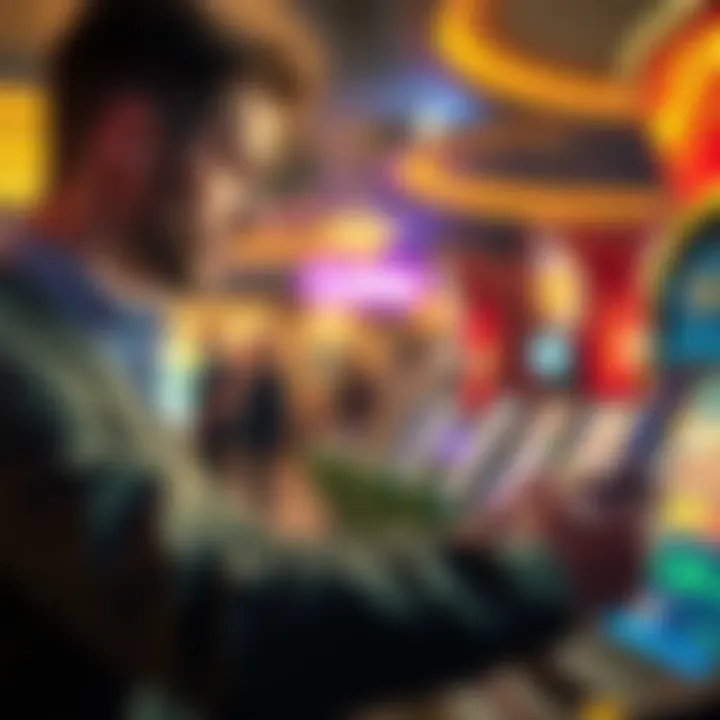 Person analyzing rewards and risks of online lotteries