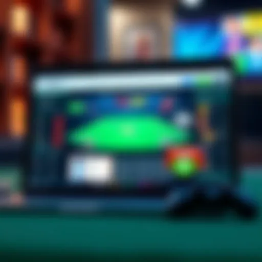 A digital representation of diverse online sports betting platforms on a laptop screen.