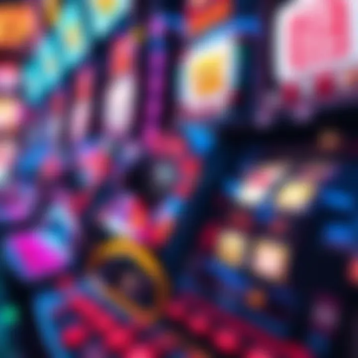 Close-up view of a slot machine showcasing intricate design and game mechanics