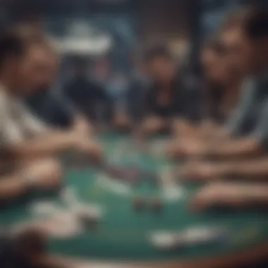 A competitive poker scene showcasing diverse strategies