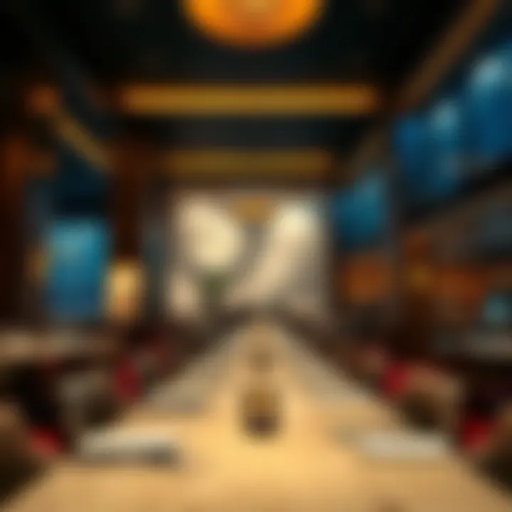 Elegant interior of Nobu Casino showcasing luxury dining ambiance