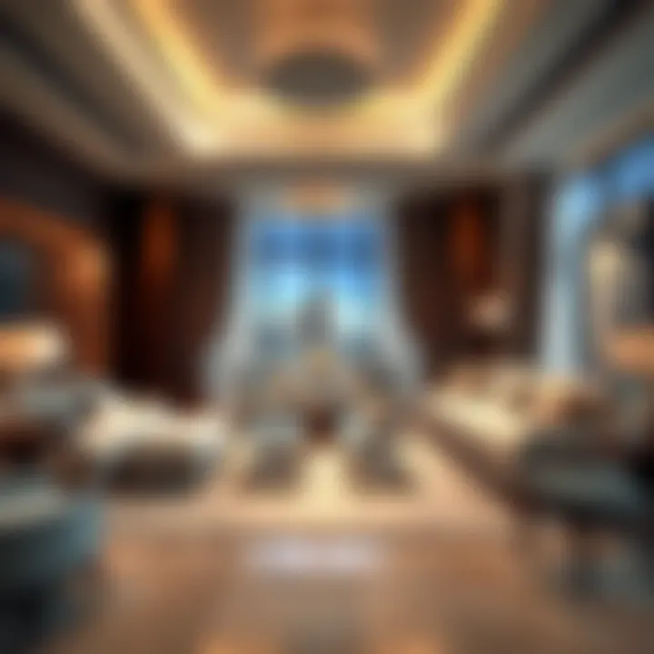 Elegant living room in a hotel suite