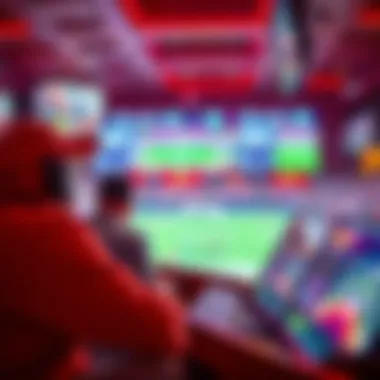 Interactive Betting Experience During Live Sports Customers engaged in sports betting while watching a live game