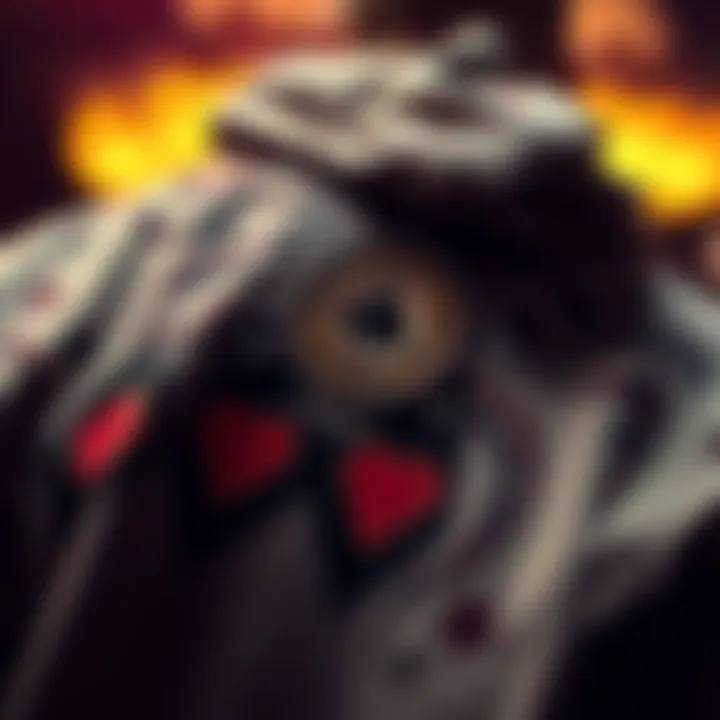 Close-up of intricate design elements on a poker hoodie