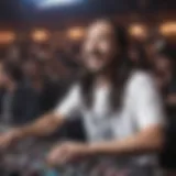 Steve Aoki performing at a Las Vegas nightclub