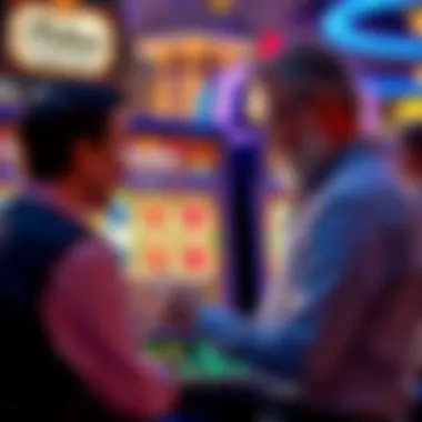 Player Interaction with Slot Machine Player engaging with Bier Haus slot machine interface