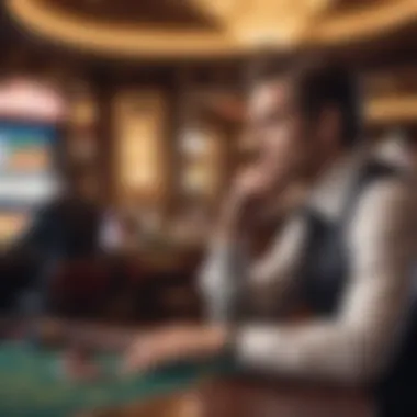 Strategic Play at Buffalo Diamond A strategic player contemplating their next move at a casino