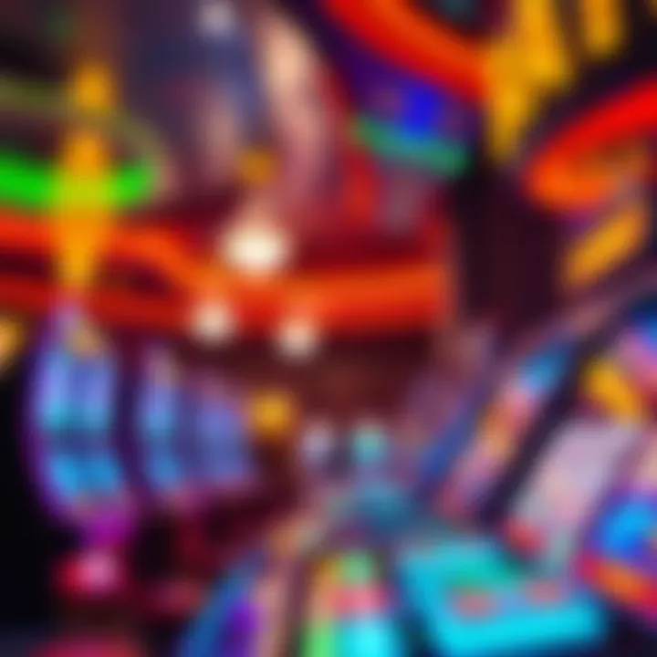 Exciting casino atmosphere with vibrant lights and sounds