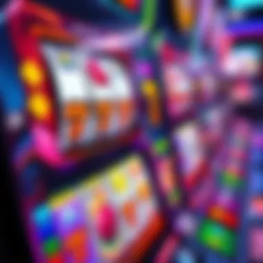 Modern Slot Machine Interface A close-up view of a modern slot machine interface showcasing vibrant graphics