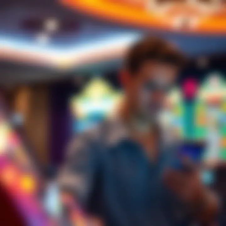 A tech-savvy individual engaging with an app to purchase scratch-off tickets online