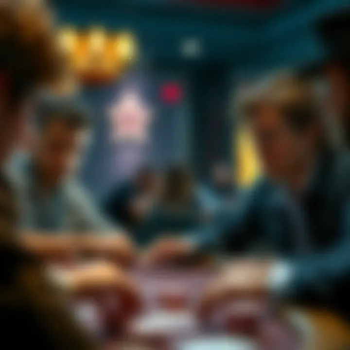 Intense Game Moment An intense moment during a Texas Hold'em game with players focused