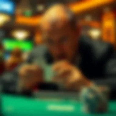 Player Revealing Cards Post-Flop An emotional expression of a player revealing their cards post-flop