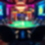 Virtual poker table showcasing vibrant gameplay