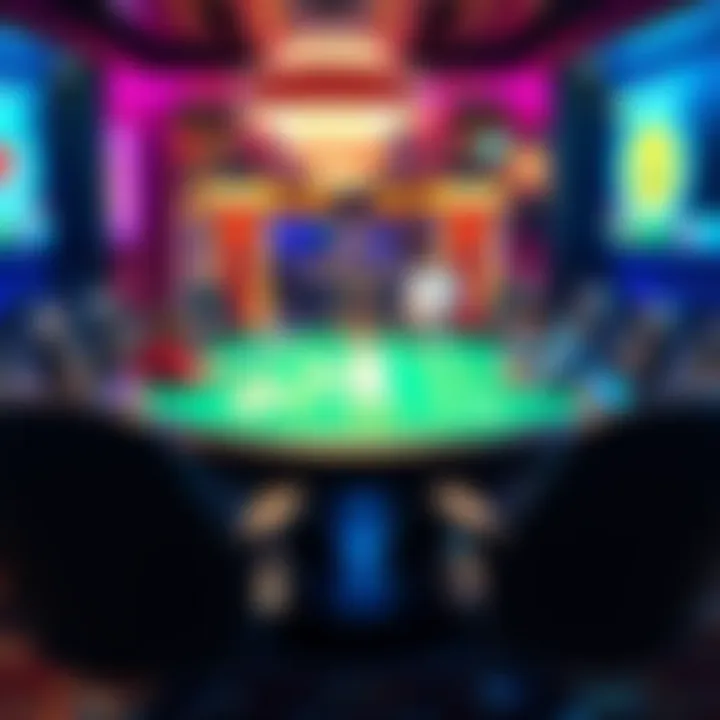 Virtual poker table showcasing vibrant gameplay