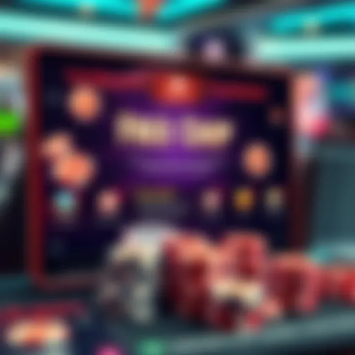 An online poker interface showcasing promotions for free chips