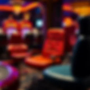 Different styles of poker dealer chairs in a casino setting
