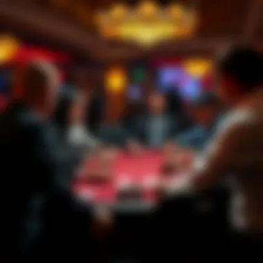 Interaction between players and a dealer at a poker table
