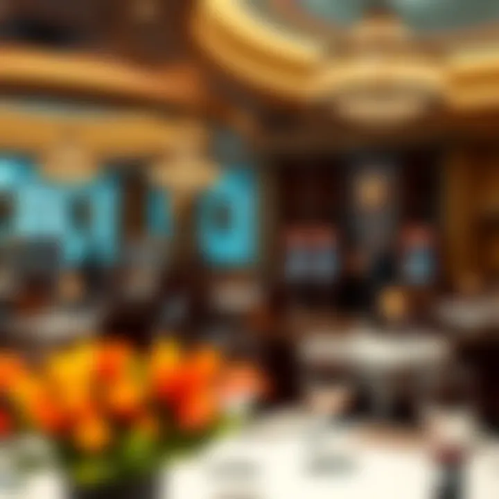 Fine dining area within the casino with elegant decor