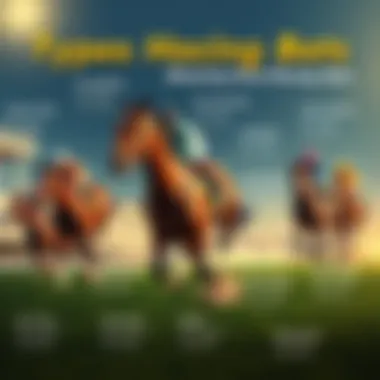 A detailed infographic illustrating various types of horse racing bets