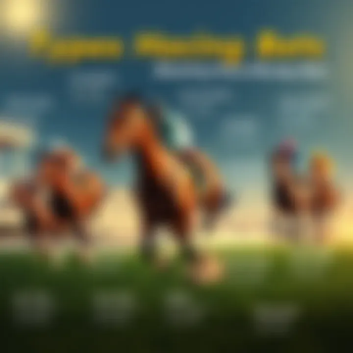 A detailed infographic illustrating various types of horse racing bets