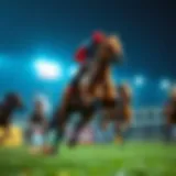 A dynamic horse racing scene capturing the excitement of the race