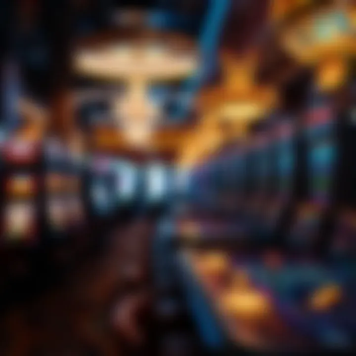 Luxurious casino environment showcasing gaming tables and slot machines