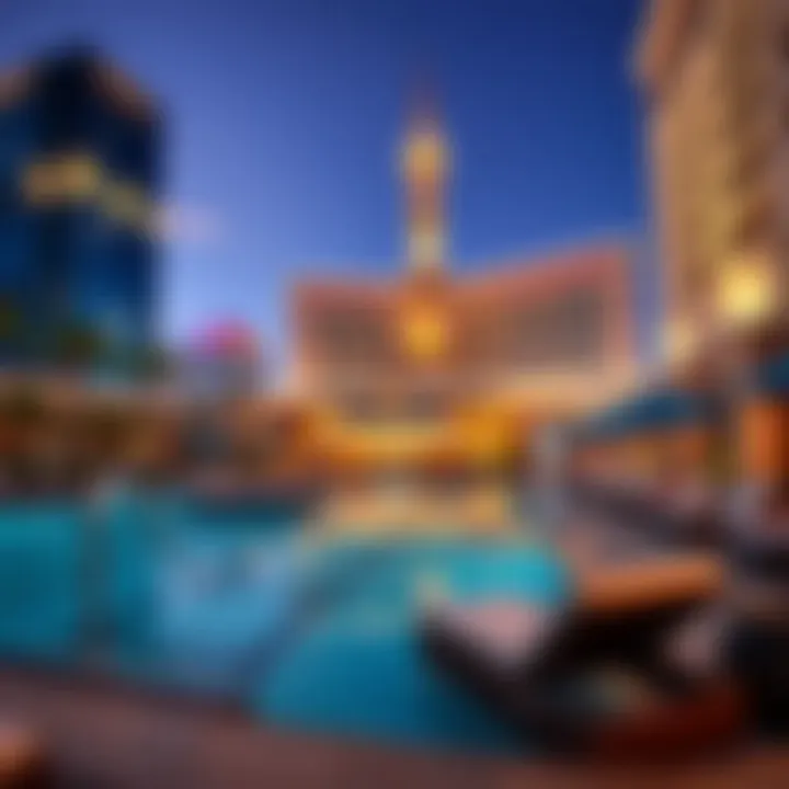 A beautiful Las Vegas hotel pool area inviting relaxation