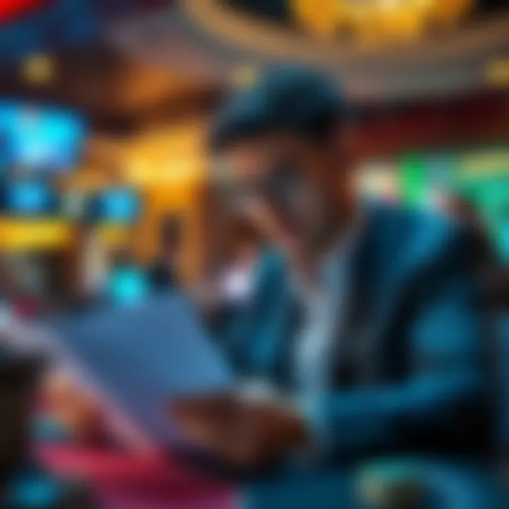 A person reviewing legal documents related to online gambling