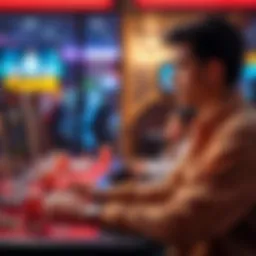 A young adult engaging in online gambling