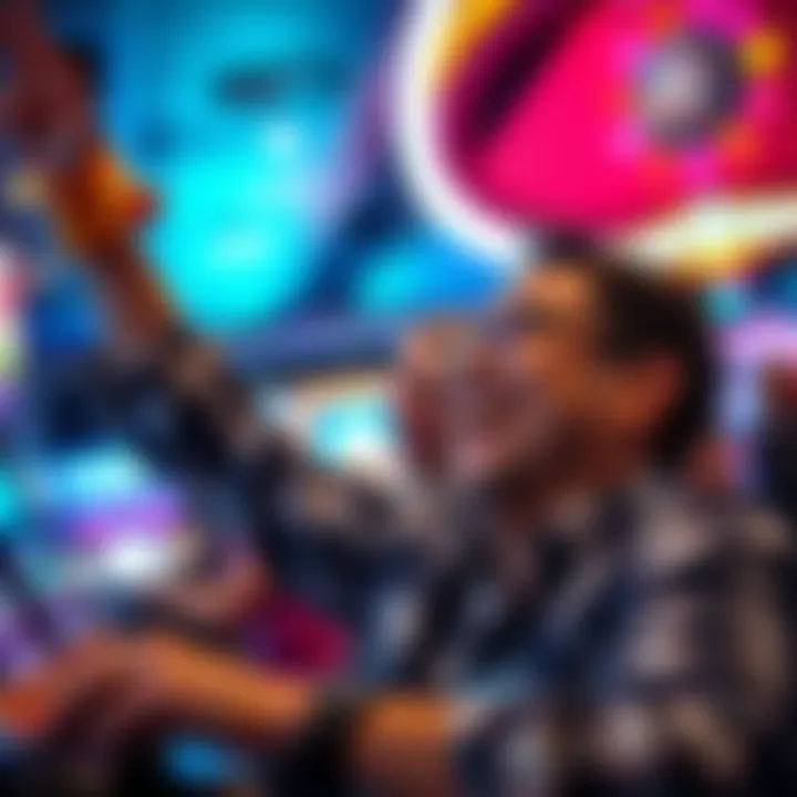 A satisfied player celebrating a scratch-off win