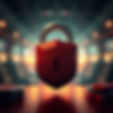 A secure padlock symbol representing online security measures