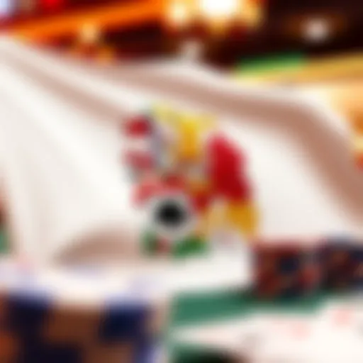 Illinois state flag with gambling symbols