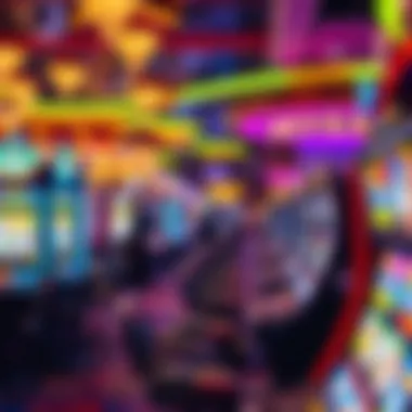 A vibrant casino floor showcasing various reward game machines