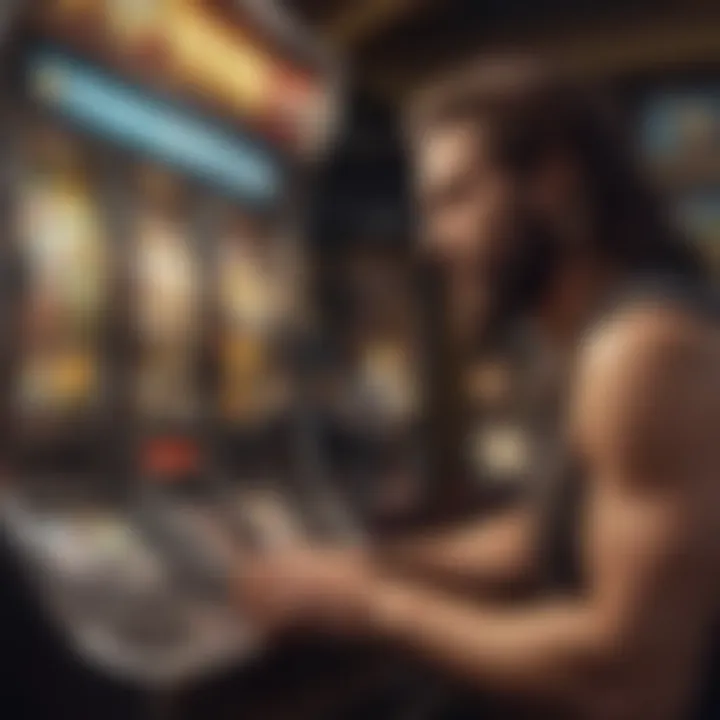 Player engaging with the Zeus slot machine, showcasing excitement and anticipation