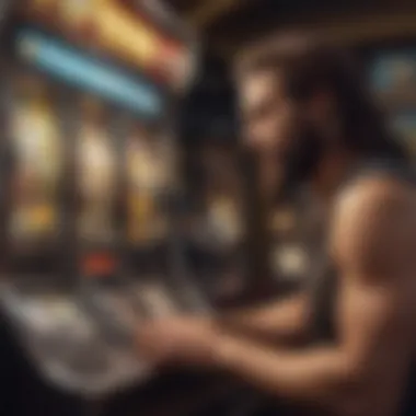 Engagement with Zeus Slot Machine Player engaging with the Zeus slot machine, showcasing excitement and anticipation